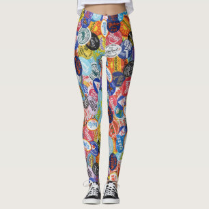 Fruchtstickermontage-Muster Leggings