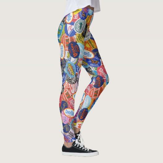 Fruchtstickermontage-Muster Leggings (Rechts)