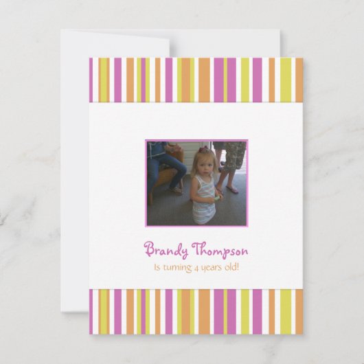 Fruchtstreifen zum Geburtstag Einladung (Vorderseite)