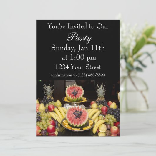 Fruchttabelle Einladung (Stehend Vorderseite)