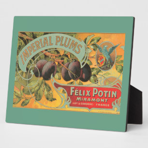 Fruchttablette Vintage Pflaumen Fotoplatte