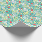 Fruchttextur, lebendiger Hintergrund. Geschenkpapier (Ecke)