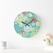 Fruchttextur, lebendiger Hintergrund. Große Wanduhr (Zuhause)