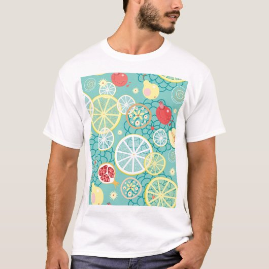 Fruchttextur, lebendiger Hintergrund. T-Shirt (Vorderseite)