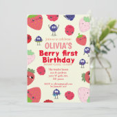 Fruchtthema 1. Geburtstag Einladung (Stehend Vorderseite)