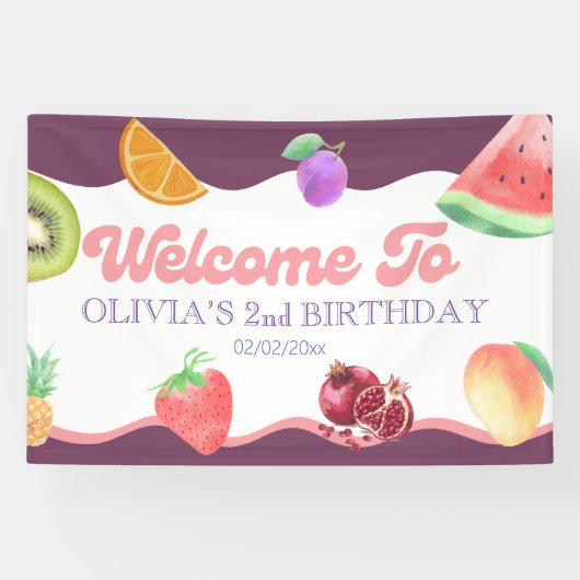 Fruchtthema 2. Geburtstag Banner (Horizontal)