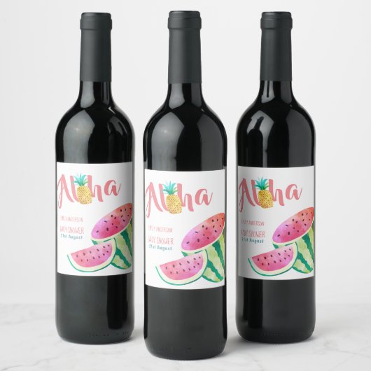 Fruchttropische Wine Labels Watermelon Ananas Weinetikett (Flaschen)