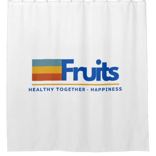 Fruchttypografie Duschvorhang (Vorderseite)
