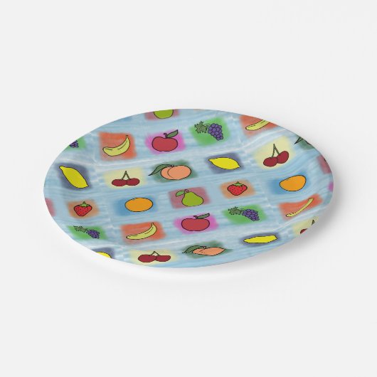 Fruchtüberraschung Pappteller (Schrägansicht)