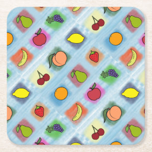 Fruchtüberraschung Rechteckiger Pappuntersetzer