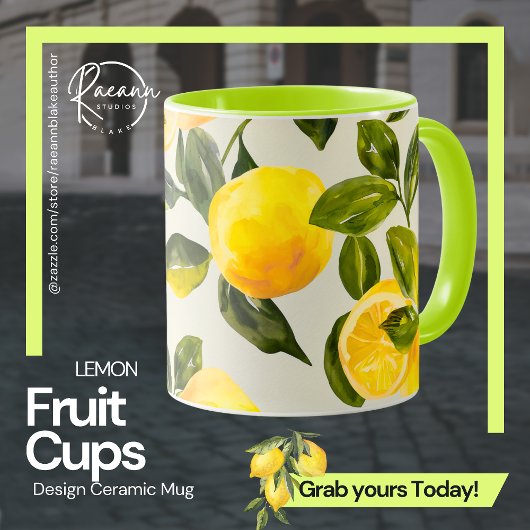 Fruchtups - Lemon Design Keramik Tasse