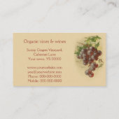 Fruchtverkäufe der roten und weißen Trauben Visitenkarte (Rückseite)