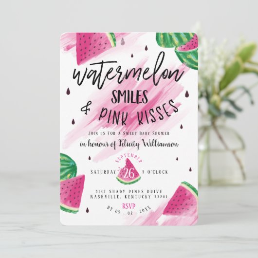 Fruchtwasser | Einladung eines Mädchenbabys (Stehend Vorderseite)