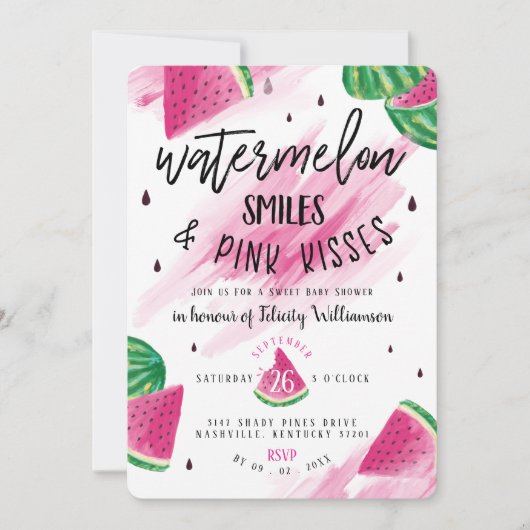 Fruchtwasser | Einladung eines Mädchenbabys (Vorderseite)