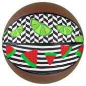 Fruchtwatermelon Streifen Limon Herringbone Basket Basketball (Vorderseite)