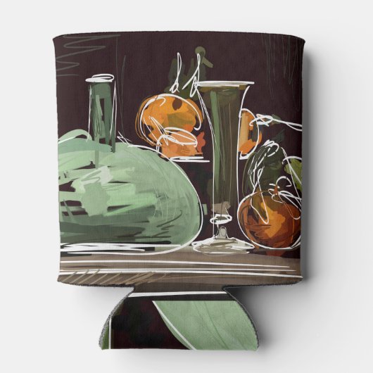 Fruchtwein-Grüne Vase mit Expressionist Dosenkühler (Rückseite)