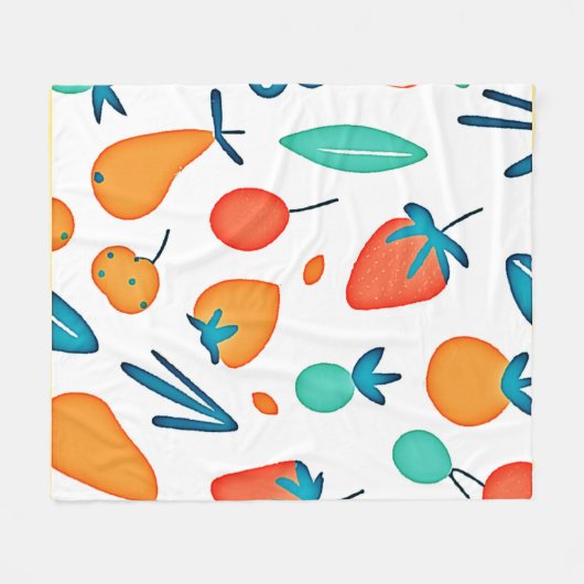 FruchtWhimsy: Verspieltes Muster Fleecedecke (Vorderseite (Horizontal))