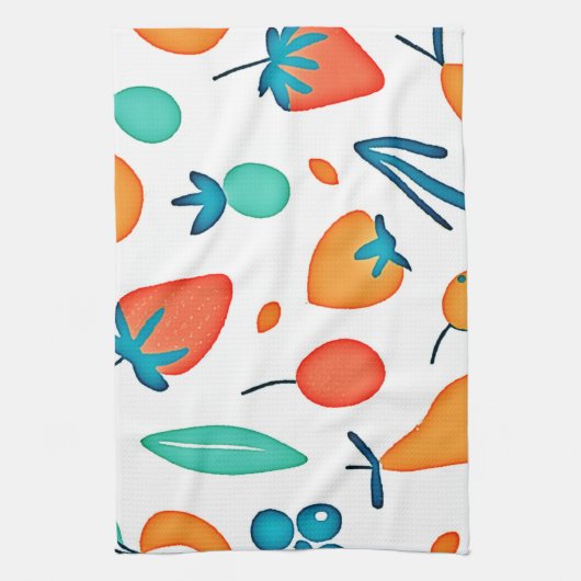 FruchtWhimsy: Verspieltes Muster Geschirrtuch (Vertikal)