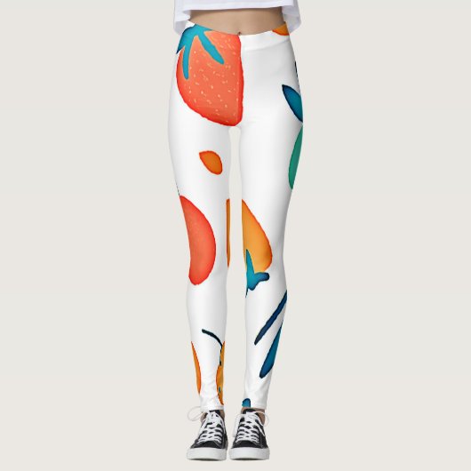 FruchtWhimsy: Verspieltes Muster Leggings (Vorderseite)