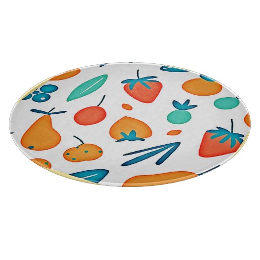 FruchtWhimsy: Verspieltes Muster Schneidebrett (Ecke)