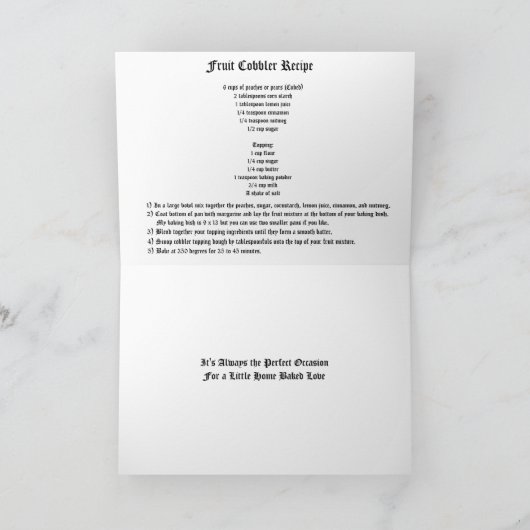 Fruchtwürfelrezeptur Karte (Innenseite)