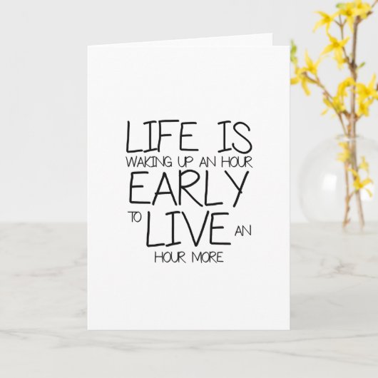 Früh geweckt - Motivationstipps Karte (Gelbe Blume)