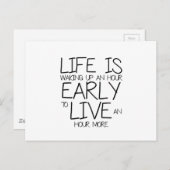 Früh geweckt - Motivationstipps Postkarte (Vorne/Hinten)