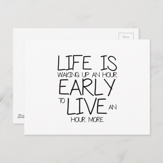 Früh geweckt - Motivationstipps Postkarte (Vorne/Hinten)