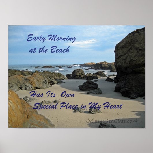Früh Morgen am Strand Poster (Vorne)