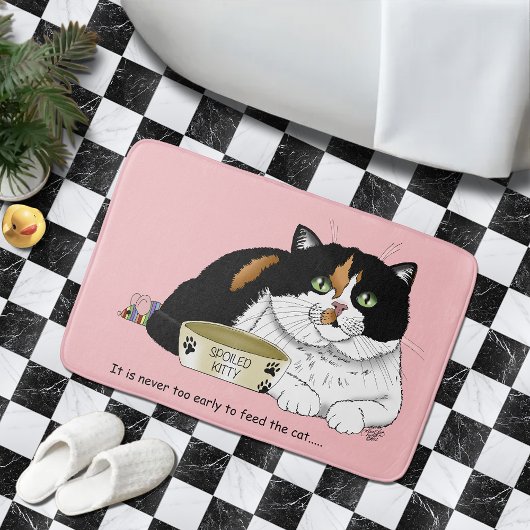 Früh Morgen Hunger Kitty Badematte