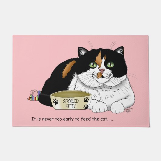 Früh Morgen Hunger Kitty Fußmatte (Vorderseite)