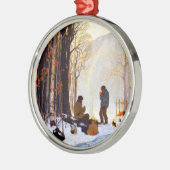 Früh Morgen im Wald Ornament Aus Metall (Links)