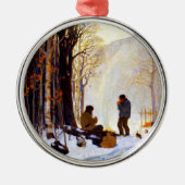 Früh Morgen im Wald Ornament Aus Metall (Vorne)