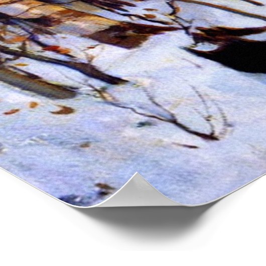 Früh Morgen im Wald Poster (Ecke)