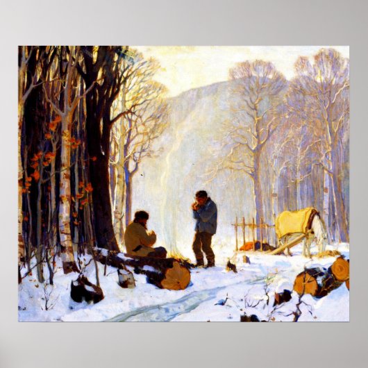 Früh Morgen im Wald Poster (Vorne)