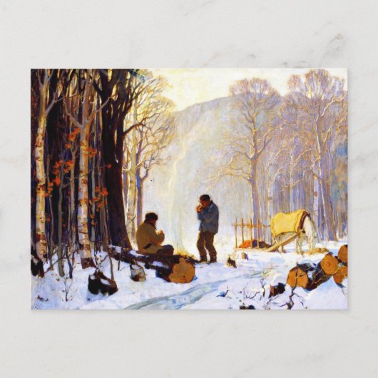 Früh Morgen im Wald Postkarte (Vorderseite)