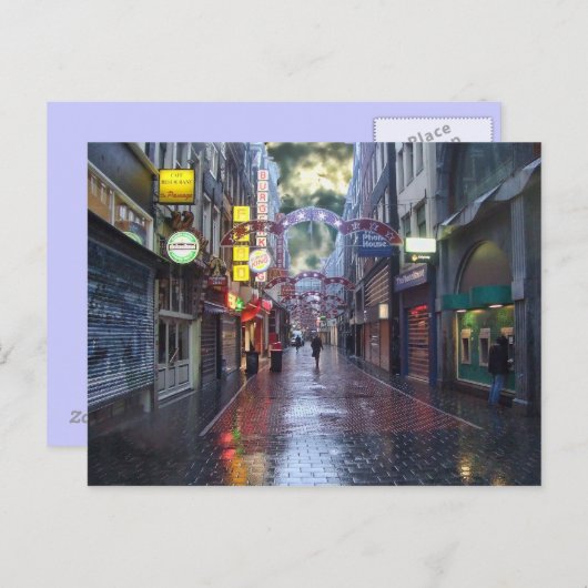 Früh morgens Regen - Amsterdam im November Postkarte (Vorne/Hinten)