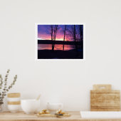 Früh morgens Sonnenaufgang am See Poster (Küche)