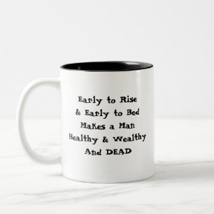 Früh steigen zweifarbige tasse