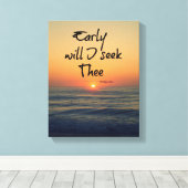 Früh will ich die Bibel Verse mit dem Ozean suchen Leinwanddruck (Insitu (Holzboden))