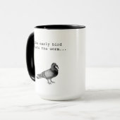 Frühaufsteher erhält den Wurm, Nacht, dieeule Tasse (Vorderseite Links)