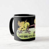 Frühaufsteher erhält den Wurm Tasse (Vorderseite Links)