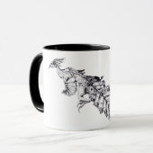 "Frühaufsteher-" prähistorische Vogel-Kunst Tasse (Vorderseite Links)