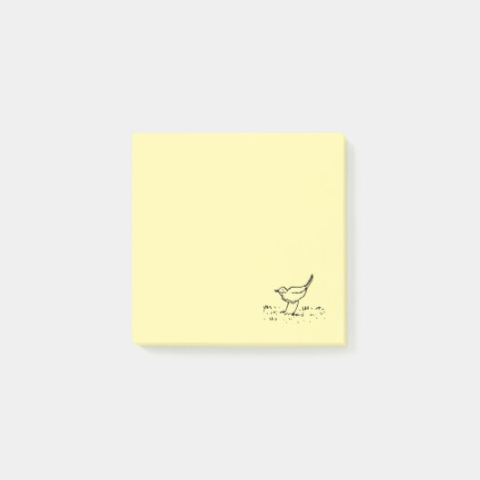 Frühaufsteher-Stift-Linienkunstzeichnung Post-it Klebezettel (Vorderseite)