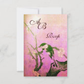 FRÜHBIR, BLUME BAUM MONOGRAM SILVER PINK UAWG RSVP KARTE (Rückseite)