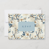 Frühblauer Blütenblut Hochzeit RSVP Karte (Vorderseite)
