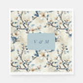 Frühblauer Blütenblut Hochzeit Serviette (Vorderseite)