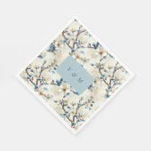 Frühblauer Blütenblut Hochzeit Serviette (Ecke)