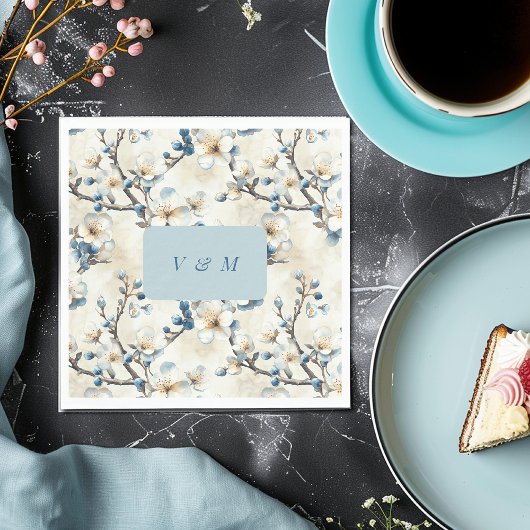 Frühblauer Blütenblut Hochzeit Serviette