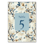 Frühblauer Blütenblut Hochzeit Tischnummer (Vorderseite)